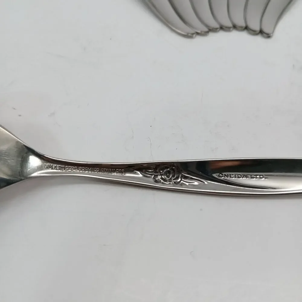 8X SF Oneida LA ROSE Salad Forks Rogers Premier Stainless